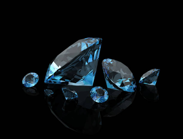 istock Aquamarine on black background.3D illustration 848711878