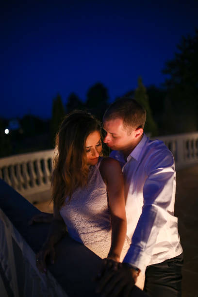 istock Cute couple at moon light 848712972