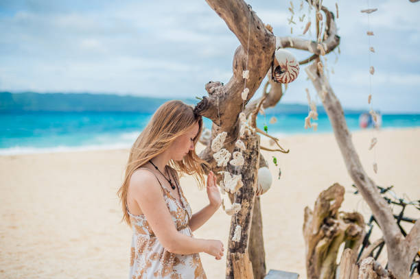 istock Girl on the beach puka , Boracay 848715618