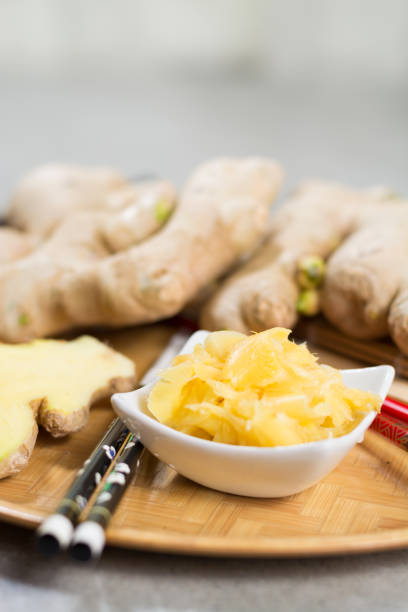istock Ceramic bowl of delicious fresh pickled sushi ginger. 848716974