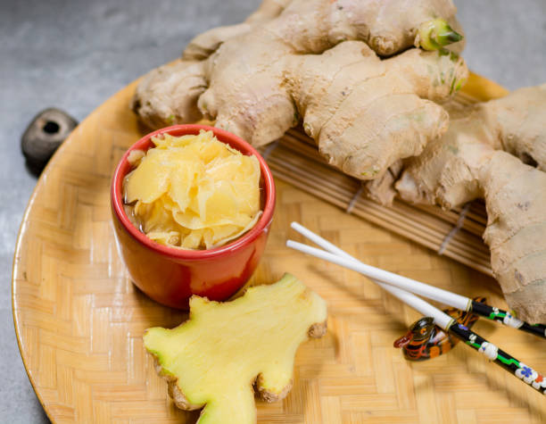 istock Ceramic bowl of delicious fresh pickled sushi ginger. 848717010