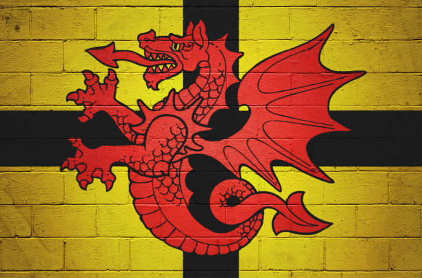 Flag of Bro-Dreger (Trégor) painted on a brick wall.