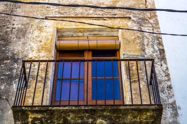 istock Stylish balcony with a metal railing, solid architectural element, a place of rest and relaxation, vintage decor 848726658