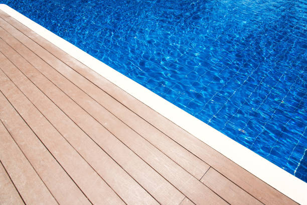 istock Wood floor beside swimming pool 848727290