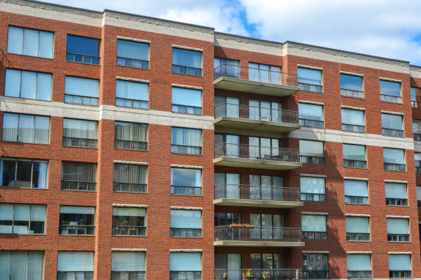 istock Modern condo buildings with huge windows 848735124