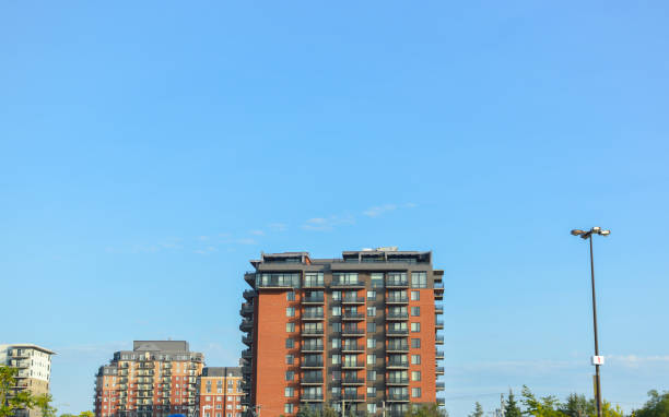 istock Modern condo buildings with huge windows 848735170