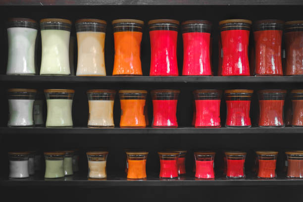 candle store scented candles shelves black background shelf matte