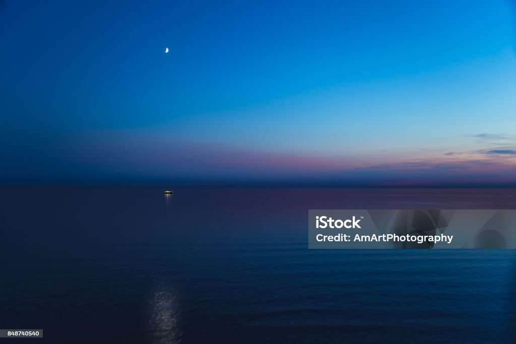English Channel at night English coast Night Stock Photo