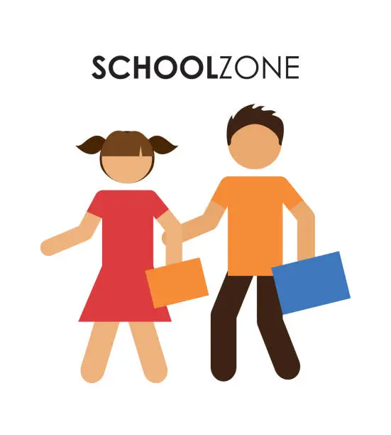 Vector illustration of school zone design