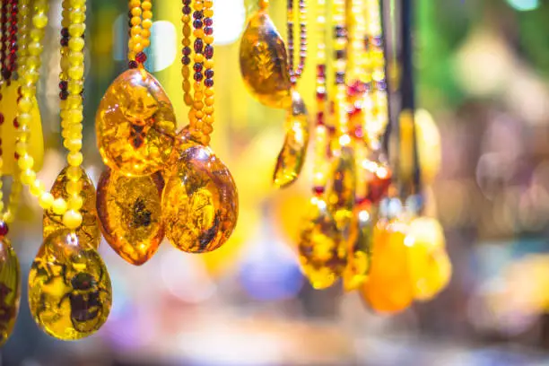 Photo of Amber Beaded Drop Necklaces in Beijing, China, Asia