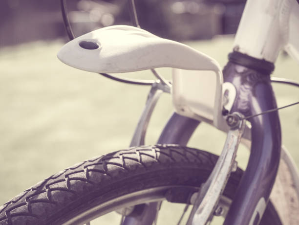 istock Closeup of a front bicycle wheel selective focus 848760002