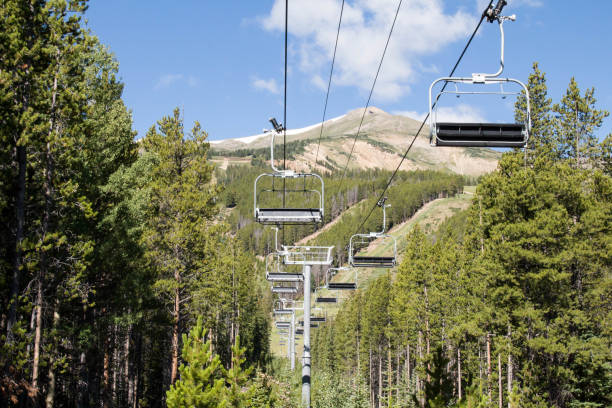 istock Chairlift through forest at Breckenridge in the summertime 848760124