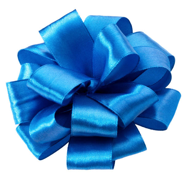 istock Festive blue gift bow isolated on white background cutout 848768826