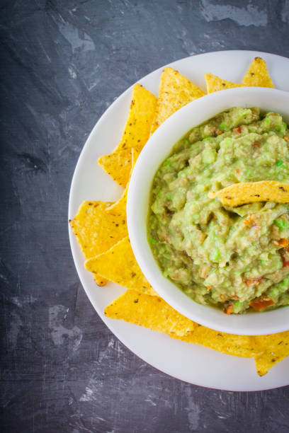 istock nachos with guacamole on a gray background 848773034