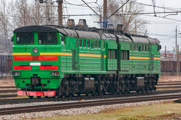 istock Green diesel locomotive 848800002