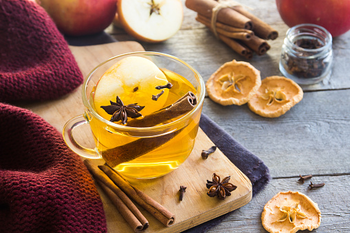 Hot drink (apple tea, punch) with spices