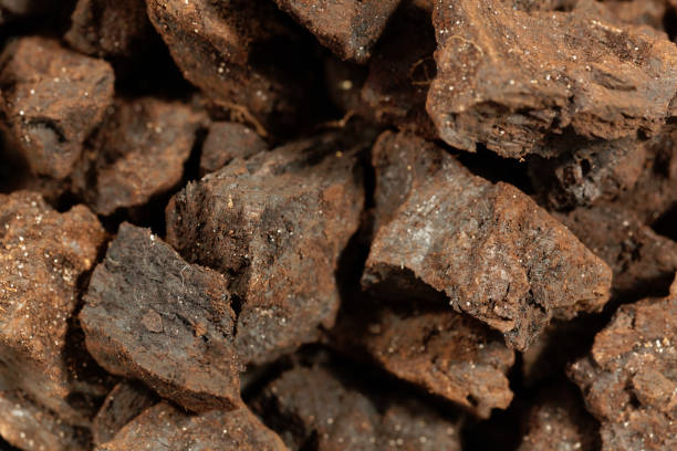 коричневый уголь из шахты в германии - бурый уголь стоковые фото и изображения