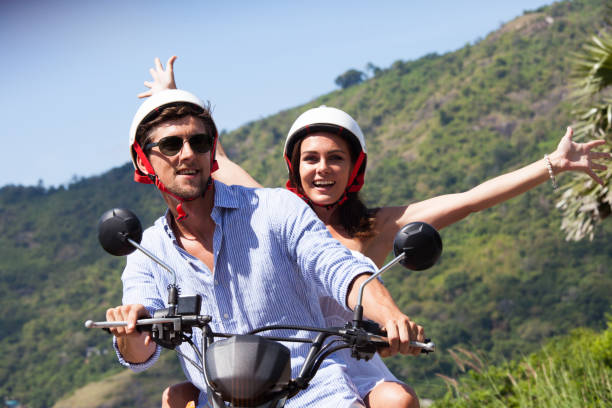 istock Happy couple on a scooter 848822036