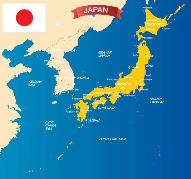 Japan Map Japan Map osaka japan stock illustrations
