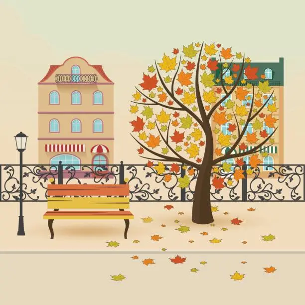 Vector illustration of city park