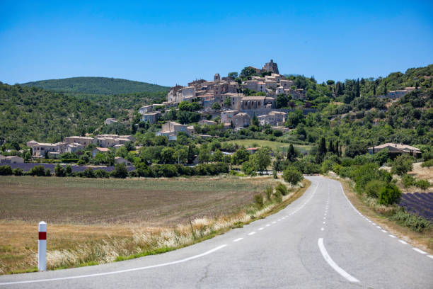 istock landscape with a small town view in Provence 848874994