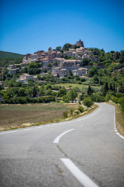 istock landscape with a small town view in Provence 848875002