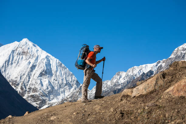 istock Trekker on Manaslu circuit trek in Nepal 848879078