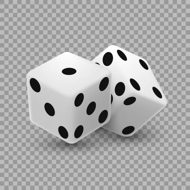 casino würfel auf einem transparenten hintergrund. - dice cube number 6 luck stock-grafiken, -clipart, -cartoons und -symbole