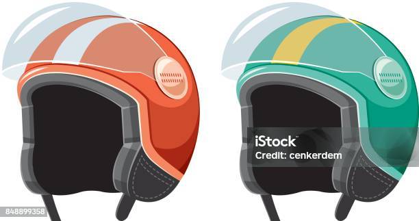 Scooter Helmet Stock Illustration - Download Image Now - Sports Helmet, Crash Helmet, Motorcycle