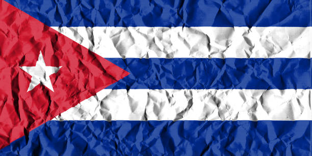 Cuba Crisis Concept: Crumpled Paper Cuban Flag