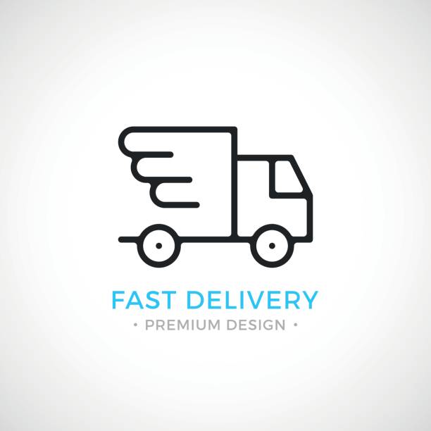 ilustrações de stock, clip art, desenhos animados e ícones de fast delivery line icon. shipping, express delivery concepts. black vector icon - auto mobile