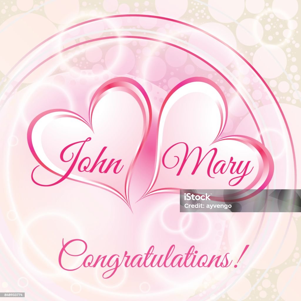 Lời Chúc Mừng Đám Cưới Của Một Bóng Hồng Nhạt Với Hai Trái Tim ...