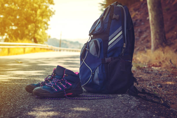 istock boots and backpack of the tourist 848938514
