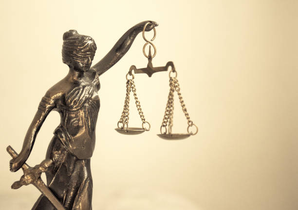 istock Metal statue symbol of justice Themis 848945756