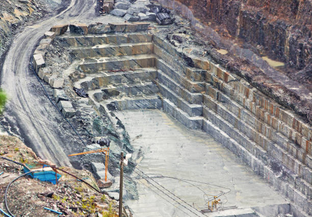 Stone quarry stock photo