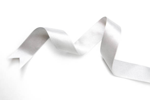 istock silver ribbon bow in bright silver white grey color isolated on white background 848974688