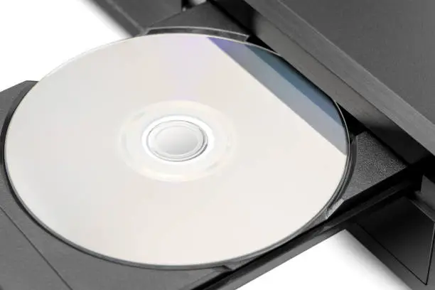 Blue-ray player with a disk, isolated