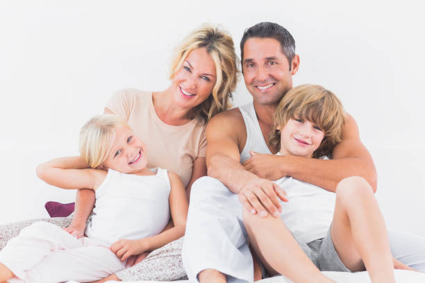 istock Family poising and looking at camera 848985960