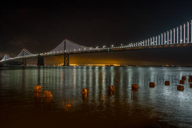 istock Oakland Bay Bridge Span at night 849005050