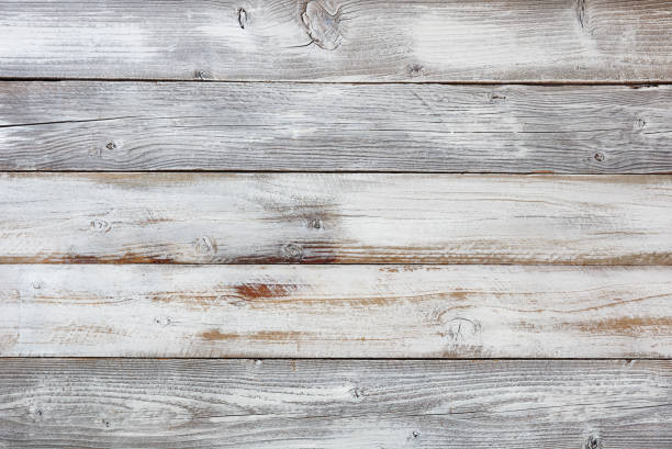 Reclaimed weathered white painted wooden boards