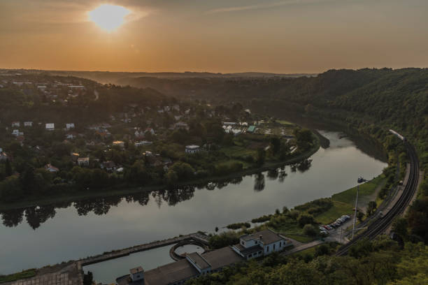 istock Sunrise over valley of river Vltava 849011736