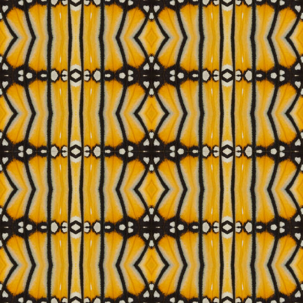 istock Yellow seamless pattern made from colorful butterfly wing for background texture 849012844