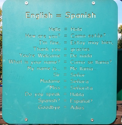 Spanish to English conversion at a playground with mistakes