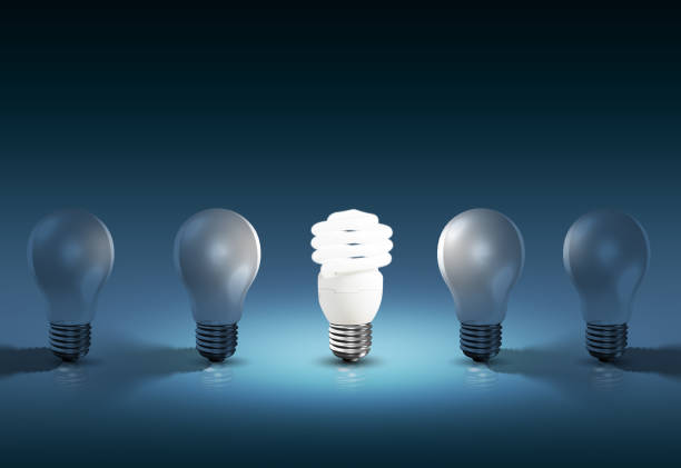 istock Glowing bright light bulb among others, different and leadership concept 849037760