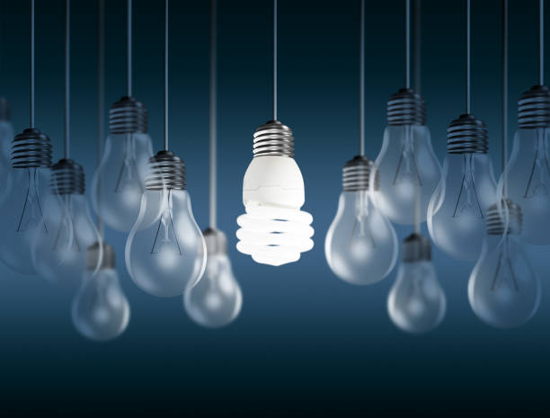 istock Glowing bright light bulb among others, different and leadership concept 849037784