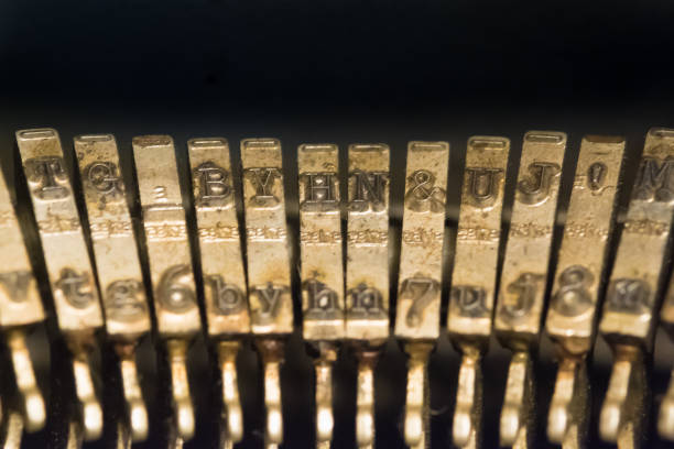 istock Classic old vintage typewriter keyboard and keys 849037828