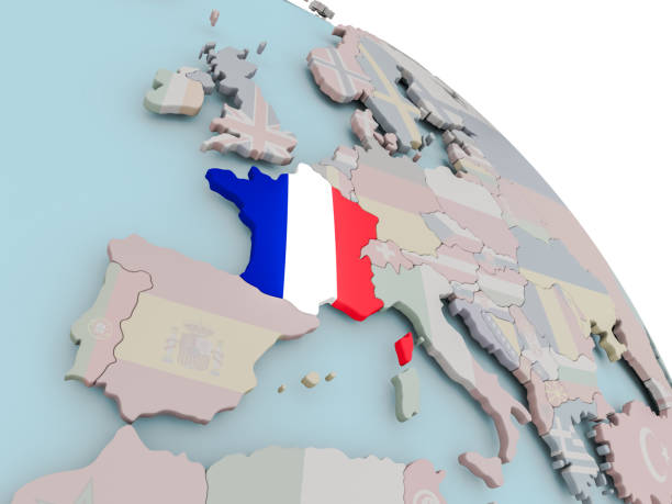 istock Map of France with flag 849048966