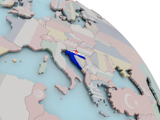 istock Map of Croatia with flag 849048986