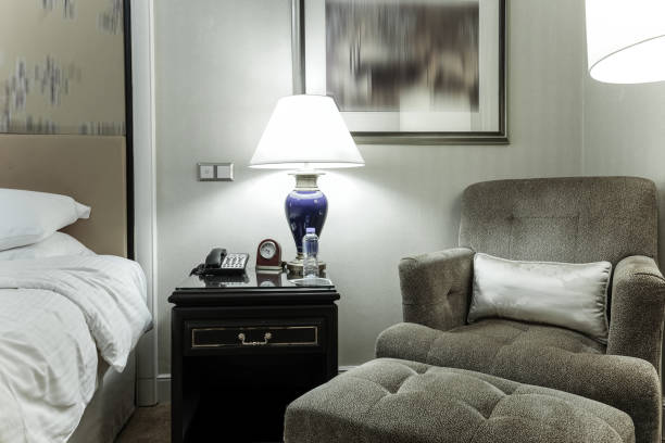 Elegant and comfortable home & hotel bedroom interior.