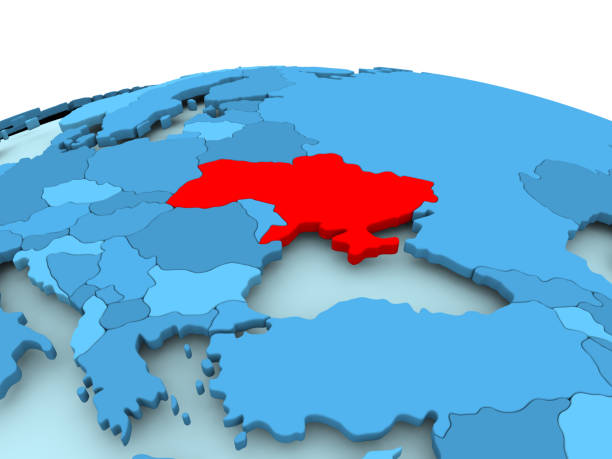 istock Ukraine on blue political globe 849049608